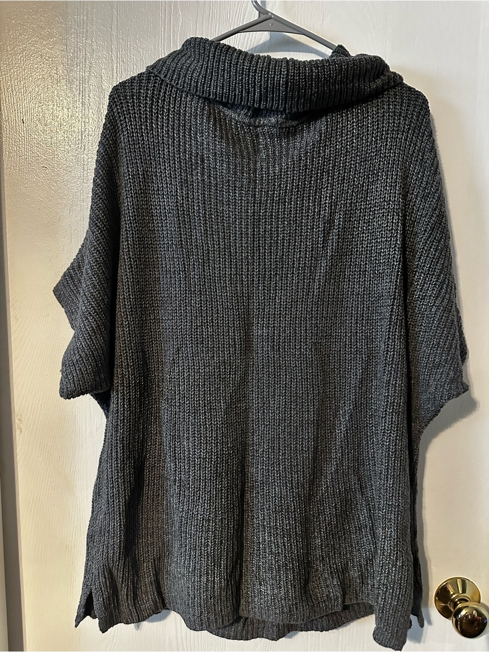 Pact Women's Charcoal Heather Sweater Poncho OS - Picture 3 of 6